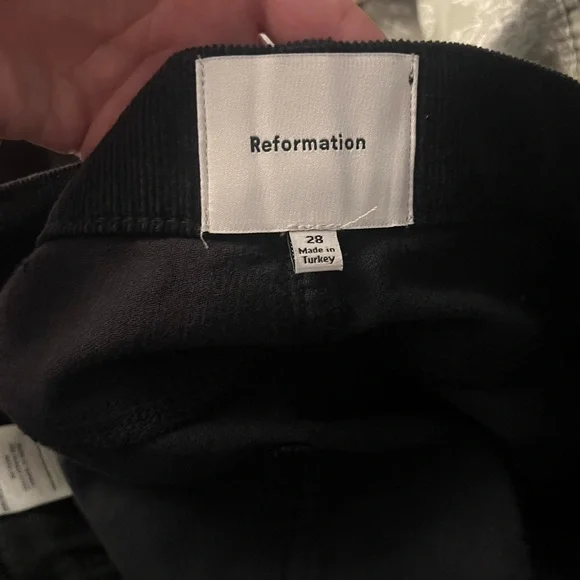 NWT Reformation Women's Eden Corduroy Black Wide-Leg Pants Sz 28 MSRP:$198 - Picture 7 of 8